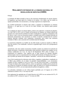 reglamento estándar de la cámara nacional de resolución de disputas