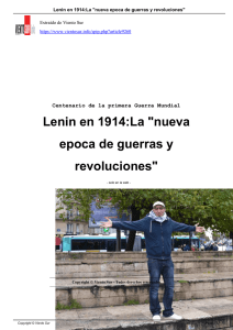 Lenin en 1914:La "nueva epoca de guerras y