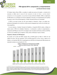 PIB regional 2014: composición y comportamiento