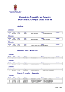 Calendario de Partidos Individuales y Parejas 2015