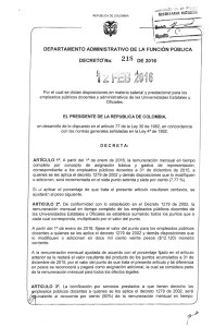 Decreto 215 de 2016 - Universidad Nacional de Colombia
