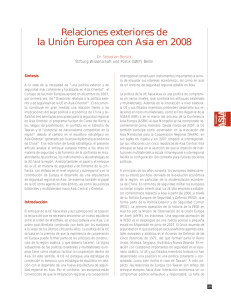 Relaciones exteriores de la Unión Europea con Asia en 2008