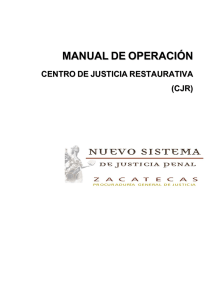 Manual de Operación del Centro de Justicia Restaurativa