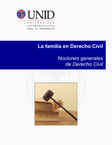 La familia en Derecho Civil Nociones generales de Derecho Civil