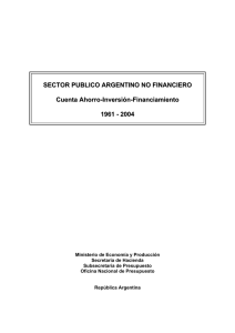 Cuenta Ahorro- Inversión - Financiamiento (1961