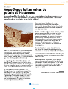 Arqueólogos hallan ruinas de palacio de Moctezuma