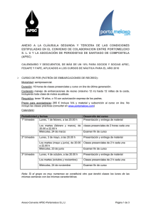 Calendario y tarifas para FAPE - Asociación de la Prensa de Madrid