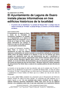 El Ayuntamiento de Laguna de Duero instala placas informativas en