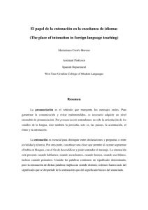 El papel de la entonación en la enseñanza de idiomas (The place of