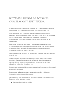 prenda de acciones. cancelación y sustitución.