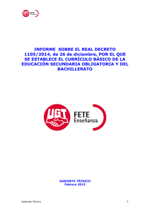 INFORME SOBRE EL REAL DECRETO 1105/2014, de - FETE-UGT