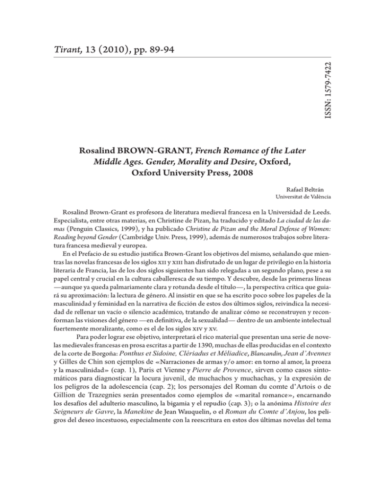 Rosalind BrownGrant, French Romance of the Later