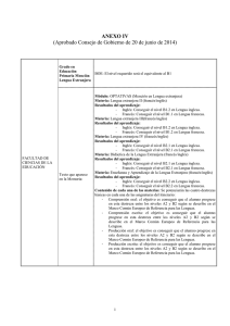 Anexo IV de la Normativa sobre Acreditación de conocimiento de