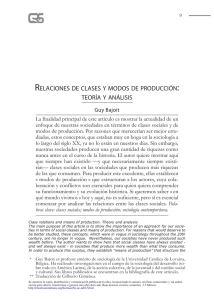 RELACIONES DE CLASES Y MODOS DE PRODUCCIÓN TEORÍA