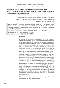 reservas orgánicas y minerales del suelo y su