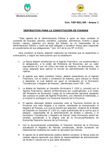 Instructivo para la Constitución de Fianza