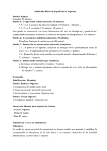Certificado Básico de Español de los Negocios Pruebas Escritas