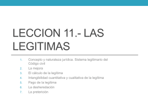 LECCION 11.- LAS LEGITIMAS