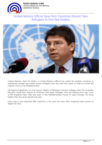 United Nations Official Says Rich Countries Should Take Refugees