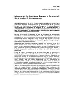 Adhesión de la Comunidad Europea a Eurocontrol
