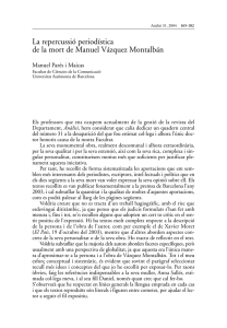 La repercussió periodística de la mort de Manuel Vázquez