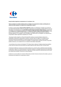Grupo Carrefour Argentina se compromete con la Ley Basura Cero