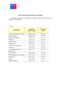 Listado Sustancias Químicas Controladas