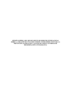 Opinión Jurídica del Departamento de Derecho Internacional sobre