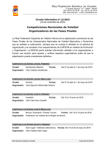 Competiciones Nacionales de Voleibol Organizadores de