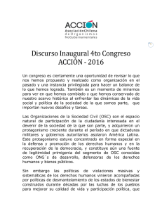 Discurso Inaugural 4to Congreso ACCIÓN
