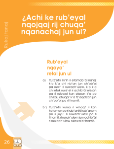 ¿Achi ke rub`eyal nqojqaj rij chuqa` nqanachaj jun ul?