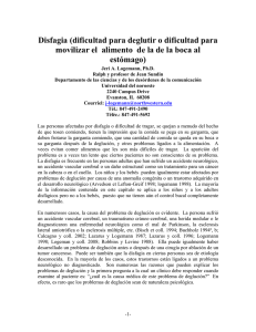 Disfagia (el tragar de la dificultad o alimento móvil de la dificultad de