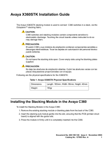 Avaya X360STK Installation Guide