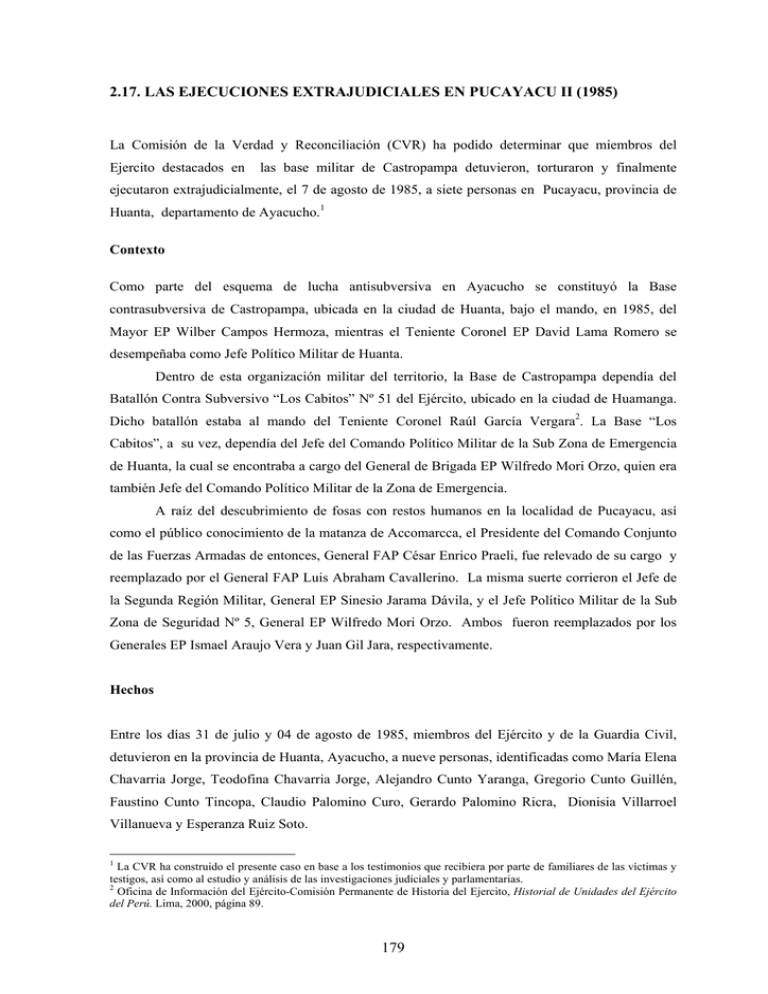 2.17. Las Ejecuciones Extrajudiciales En Pucayacu II (1985)