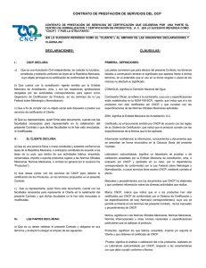 contrato de prestación de servicios del ocp declaraciones: cláusulas