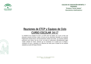 Reuniones de ETCP y Equipos de Ciclo CURSO ESCOLAR 16-17
