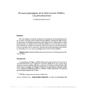 El nuevo paradigma de la Intervención Pública. Las privatizaciones