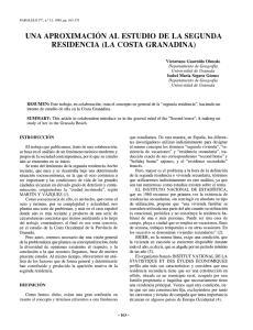 una aproximación al estudio de la segunda residencia