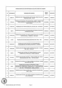 N“ EXPEDIENTE ORGANIZACIÓN SINDICAL ¡N¡c¡o FECHA F¡N