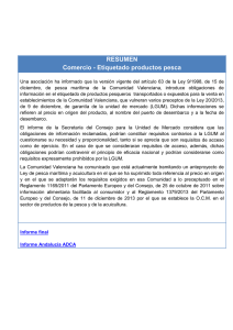 28.44 COMERCIO. Productos pesca. Etiquetado