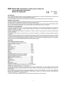 Medios BBL preparados en tubos para el cultivo de