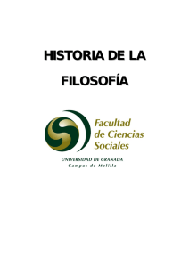 HISTORIA DE LA FILOSOFÍA - Facultad de Ciencias Sociales