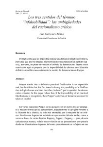 Los tres sentidos del término “infalsabilidad”: las ambigüedades del