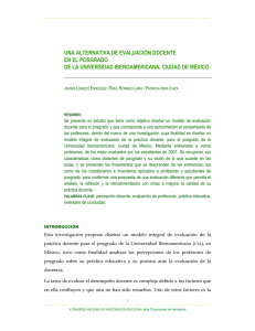 una alternativa de evaluación docente en el posgrado de la