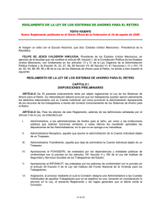 Reglamento de la Ley de los Sistemas de Ahorro para el Retiro