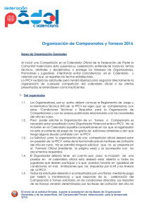 Organización de Campeonatos y Torneos 2016