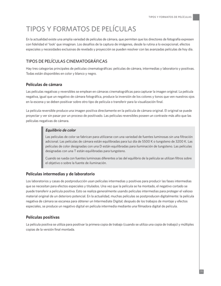 TIPOS Y FORMATOS DE PELÍCULAS