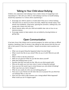 Talking to Your Child about Bullying Open Communication
