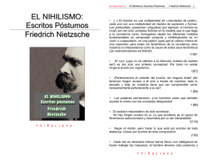 EL NIHILISMO: Escritos Póstumos Friedrich Nietzsche
