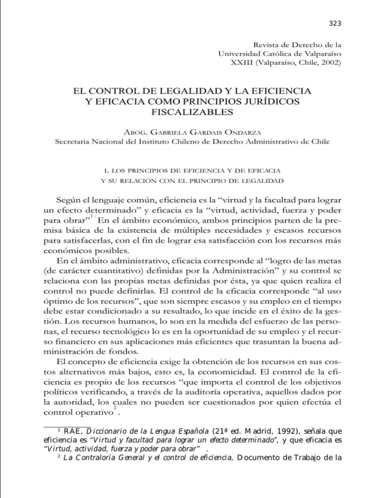 EL CONTROL DE LEGALIDAD Y LA EFICIENCIA Y EFICACIA